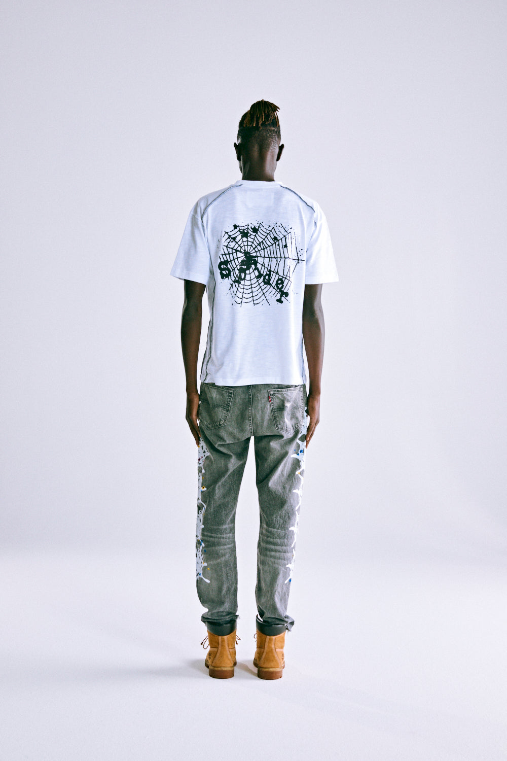 CONTRAST STITCH SLUB TEE